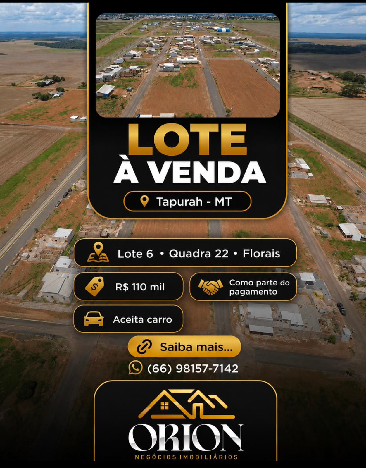 Arte oficial do lote 6 quadra 22 no Florais