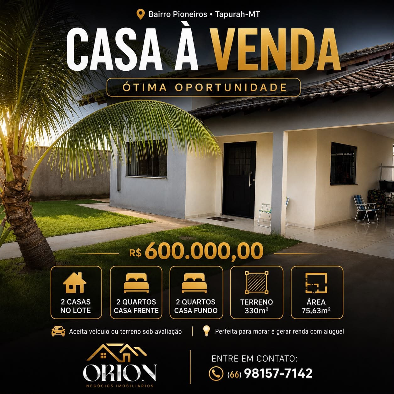 Imagem do imovel a venda no Bairro Pioneiros em Tapurah